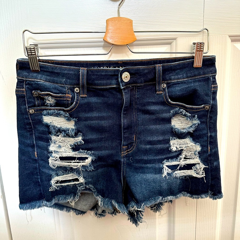 American Eagle Hi-Rise Shortie Size 10 Jean/Denim Shorts